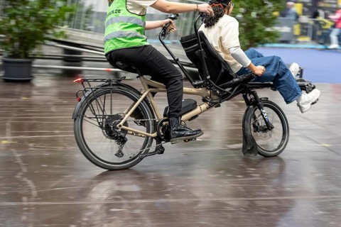 Test drives of new bikes at the public fair Fahrrad Essen, in the halls of Messe Essen, retailers