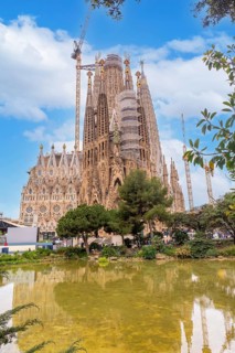 Basilica of the Sagrada Familia in Barcelona detail of the works, Spain