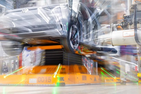 Electric car production in the assembly halls of VW in Zwickau, Zwickau, Saxony, Germany