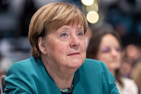 38th Federal Party Congress of the CDU of Germany in Stuttgart. Portrait of Angela Merkel.
