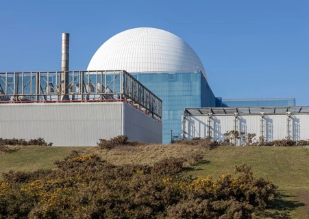 White dome of Sizewell B PWR nuclear power station, Suffolk, England, UK operational since 1995