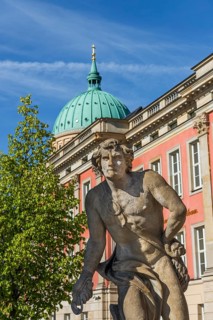 Sculpture with the City Palace and St. Nicholas Church on the Old Market Square, Potsdam