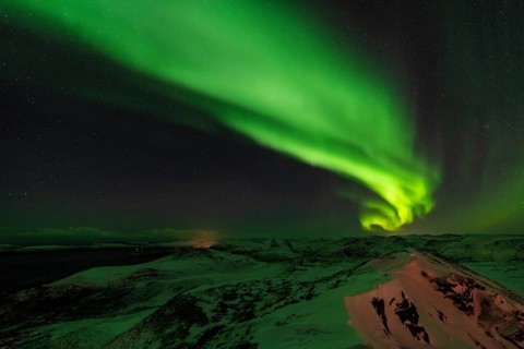 Northern Lights (Aurora borealis), Söröya, Finnmark, Norway, December 2018