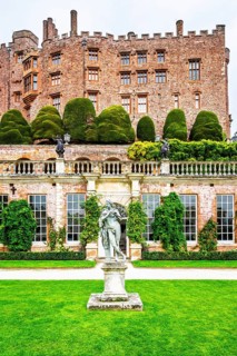 Autumn colors over Powis Castle and Garden, Welshpool, Powys, Wales, UK