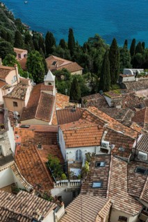 Picturesque mountain village overlooking the sea, Roquebrune, Roquebrune-Cap-Martin, near Monaco,