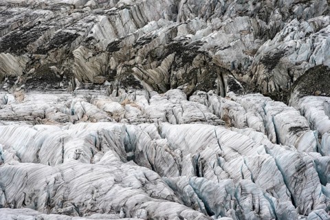 Detail, glacier ice with crevasses, Lower Arctic Sea, Bernese Alps, Bernese Oberland, Switzerland