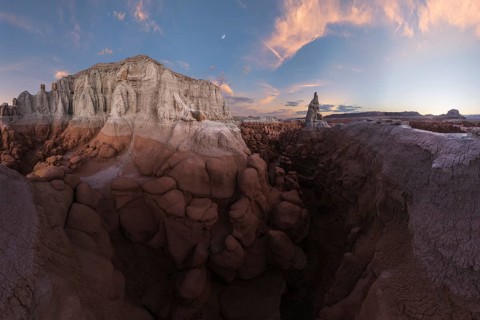 Scenic view of Goblin Valley State Park in Utah, showcasing unique sandstone formations under a