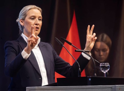 Alice Weidel, co-chair of the parliamentary group of the right-wing populist and far-right