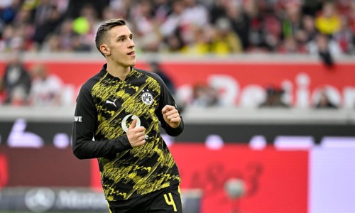 Warm-up training Nico Schlotterbeck Borussia Dortmund BVB (04) Football Bundesliga, MHPArena, MHP