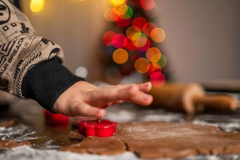 Homemade gingerbread making before Christmas.