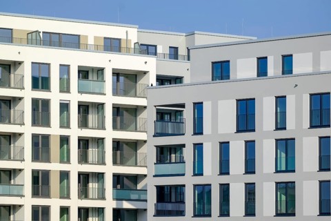 Essen, North Rhine-Westphalia, Germany - residential construction in the Ruhr area. New building