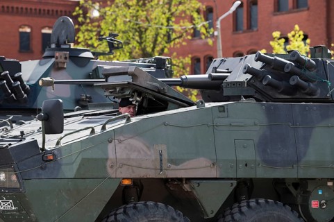 LEGNICA, POLAND, APRIL 26, 2023: Military picnic as part of the Cyber Mil Academy program. Soldier