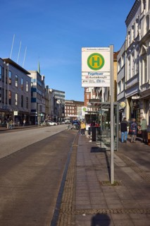 Bus stop Fegefeuer, Mühlenstraße, Hanseatic City of Lübeck, independent city, Schleswig-Holstein,
