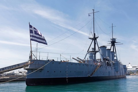 Museum ship Georgios Averoff, armoured cruiser from 1910, former flagship of the Greek Navy, Zea