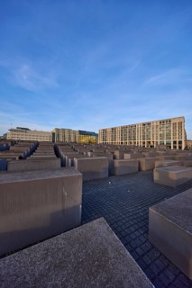 Memorial to the Murdered Jews of Europe, Holocaust Memorial at night in Berlin, capital,