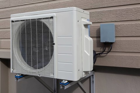Air conditioning heat pump (condenser unit) and electrical disconnect box (external safety switch)