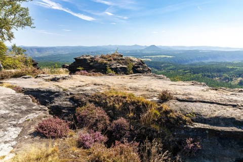 From the Großer Zschirnstein, view to the east to the Rosenberg, Reinhardtsdorf-Schöna, Saxon
