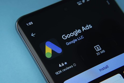 The Google Ads app from Google Playstore is displayed on a smartphone screen
