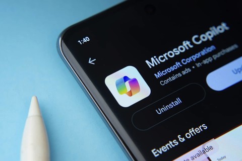 The Microsoft copilot app from Google Playstore is displayed on a smartphone screen
