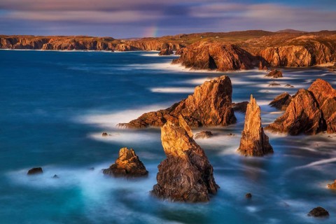 The towering Stac's of Mangersta rise dramatically from the Atlantic, sculpted by wind and waves