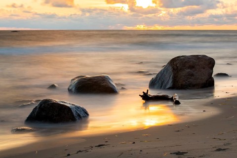 Evening on the chalk coast in Jasmund National Park, Rügen, Sassnitz, Mecklenburg-Western
