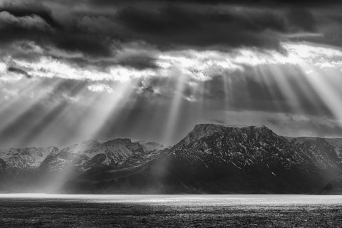 View from Söröya to the mainland, Finnmark, Norway, October 2018