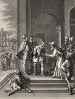 The Parable of the Prodigal Son, New Testament, steel engraving 1853, digitally restored