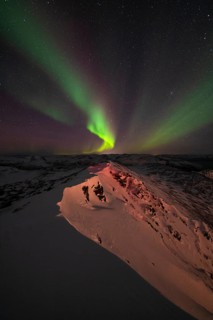Northern Lights (Aurora borealis), Söröya, Finnmark, Norway, December 2018