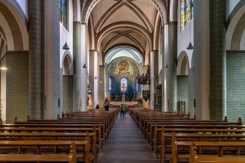 Interior of St. Patrokli Cathedral in Soest, North Rhine-Westphalia, Germany