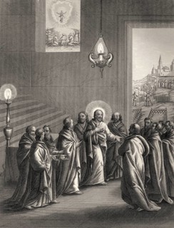 In a little while you will not see Me, after the Last Supper, New Testament, steel engraving 1853,