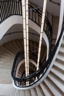 Historic double helix staircase, 18th century double spiral staircase, Bourse de Commerce - Pinault