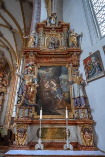 Baroque side altar around 1649, church of the Assumption of Mary, late Gothic Saalkirche, Erlach