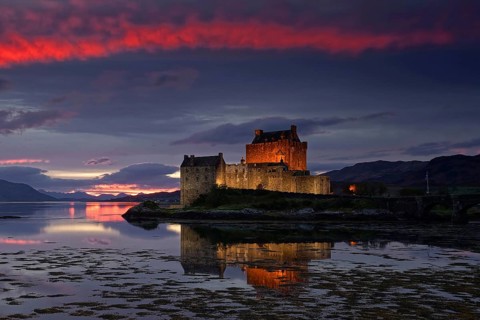 Castle Eilean Donan in Scotland, Loch Duich, Western Highlands, Scotland, United Kingdom