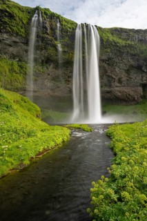 Seljalandsfoss waterfall, long exposure, Seljalandsa river, South Iceland, Iceland
