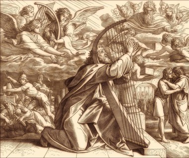 David the Psalmist, Old Testament, by Julius Schnorr von Carolsfeld