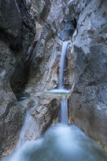 Heckenbach waterfall, The dripping eye of nature, Kochel am See, Bavaria, Germany