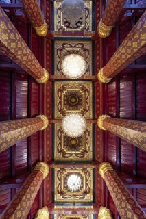 Cassette ceiling in the ubosot of Wat Na Phra Men, also Wat Na Phra Meru, a Buddhist temple
