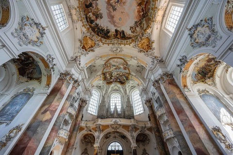 The magnificent Basilica of St. Alexander and St. Theodor in Ottobeuren impresses as a masterpiece