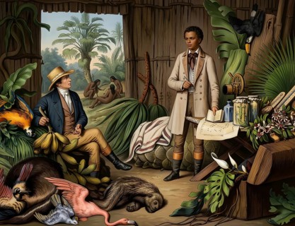 Alexander von Humboldt and botanist Aimé Goujaud Bonpland in South America, flora, natural science,