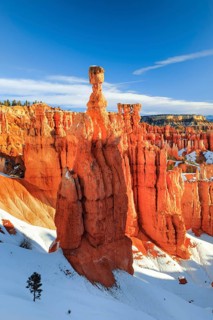 Bryce Canyon in winter, view from Sunset Point, limestone hoodoos, Bryce Canyon National Park,