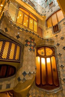 Interior of Casa Batllo modernism design by Antoni Gaudi, old town, barcelona, spain