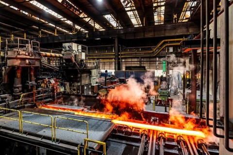 ThyssenKrupp hot rolling mill, transport of slab for reverse rolling, Hohenlimburg, Hagen, North