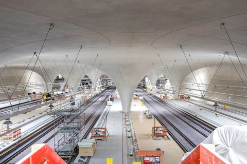 Stuttgart Station 21 Tunnel Construction site new main station platform in Stuttgart, Germany