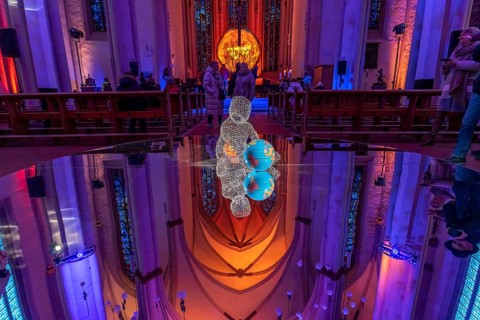 Art installation for City Advent in the interior of the Überwasserkirche in Münster, North