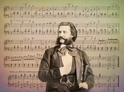 Johann Baptist Strauss II, 1825 – 1899, Austrian composer and violinist, 1879, digitally edited,