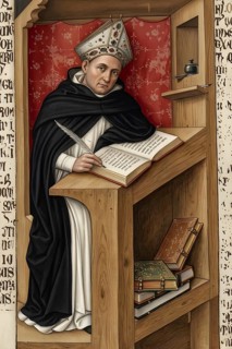 The Dominican Albertus Magnus, historical illustration, digitally edited, historical figure,