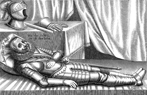 Caricature on Johann t'Serclaes Count of Tilly, after The Battle of Breitenfeld, 1631, Thirty Years