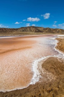 Sandbeach with salt or minerals. Sal. Pedro Da Sal. Cabo Verde. Africa