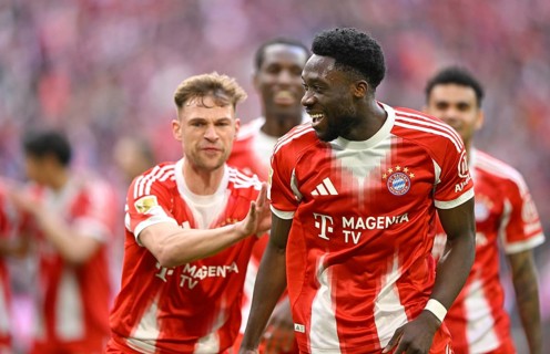 Jubel Freude Emotion Alphonso Davies Bayern FC Munich FCB (19) Joshua Kimmich FC Bayern Munich FCB