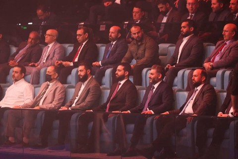 Syrian President Ahmad Al-Sharaa attends the official reopening ceremony of the newly renovated